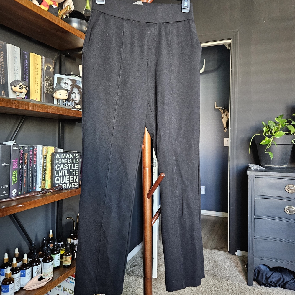 Matty M Black Strechy Work Pants With Pockets